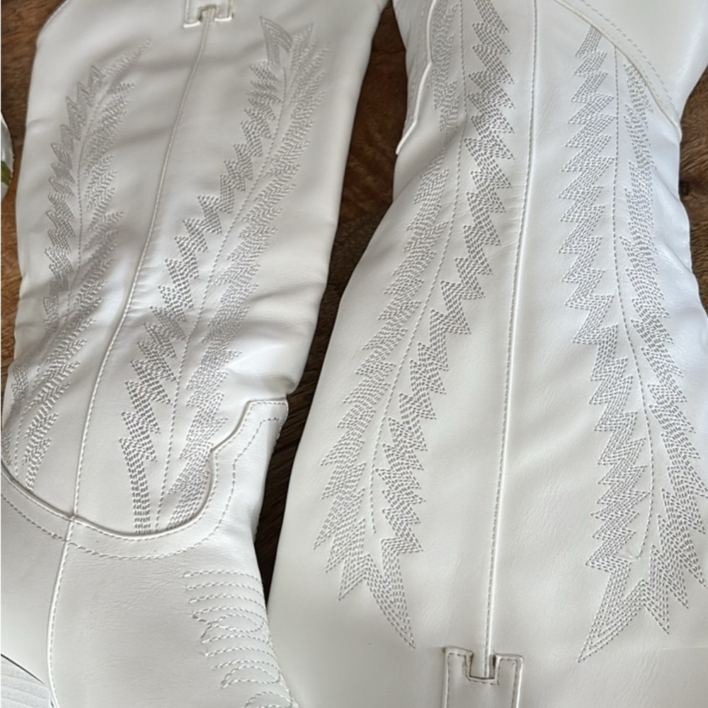 White Western Style Boots size 38